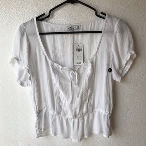 🚫SOLD Hollister Peplum Peasant Crop Top